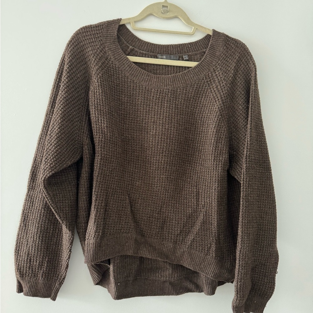 Vince Chunky Waffle Knit Brown Sweater